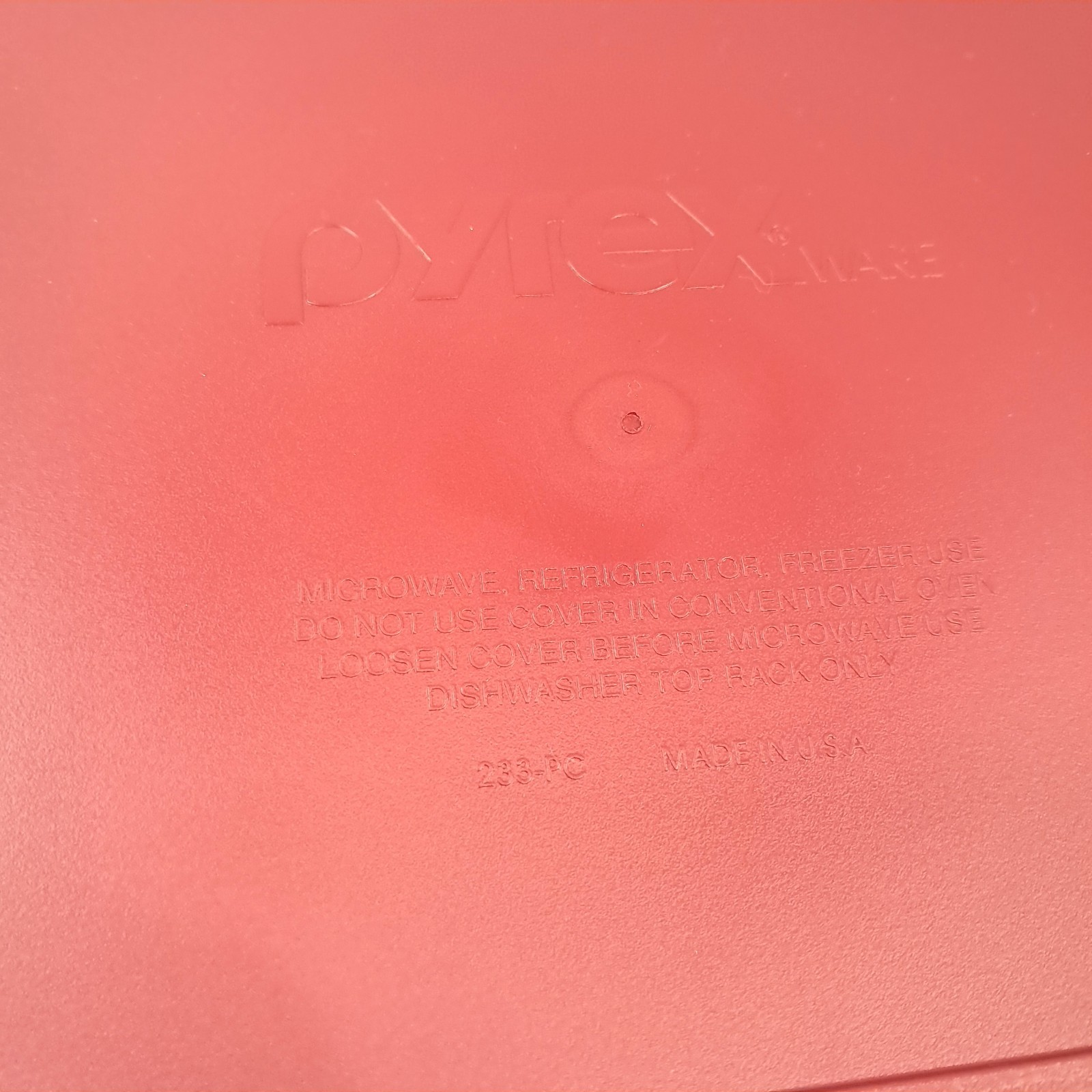 Pyrex 233-PC Burgundy Plastic Baking Dish Lid Cover pyrexware dark red maroon gallery