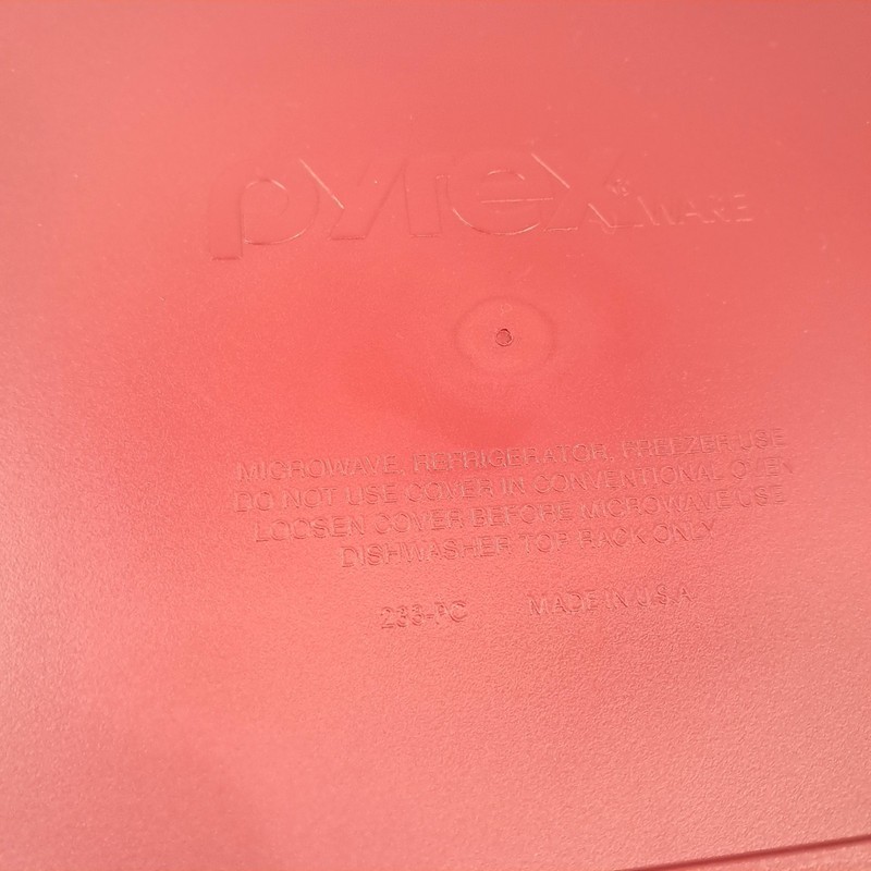 Pyrex 233-PC Burgundy Plastic Baking Dish Lid Cover pyrexware dark red maroon gallery