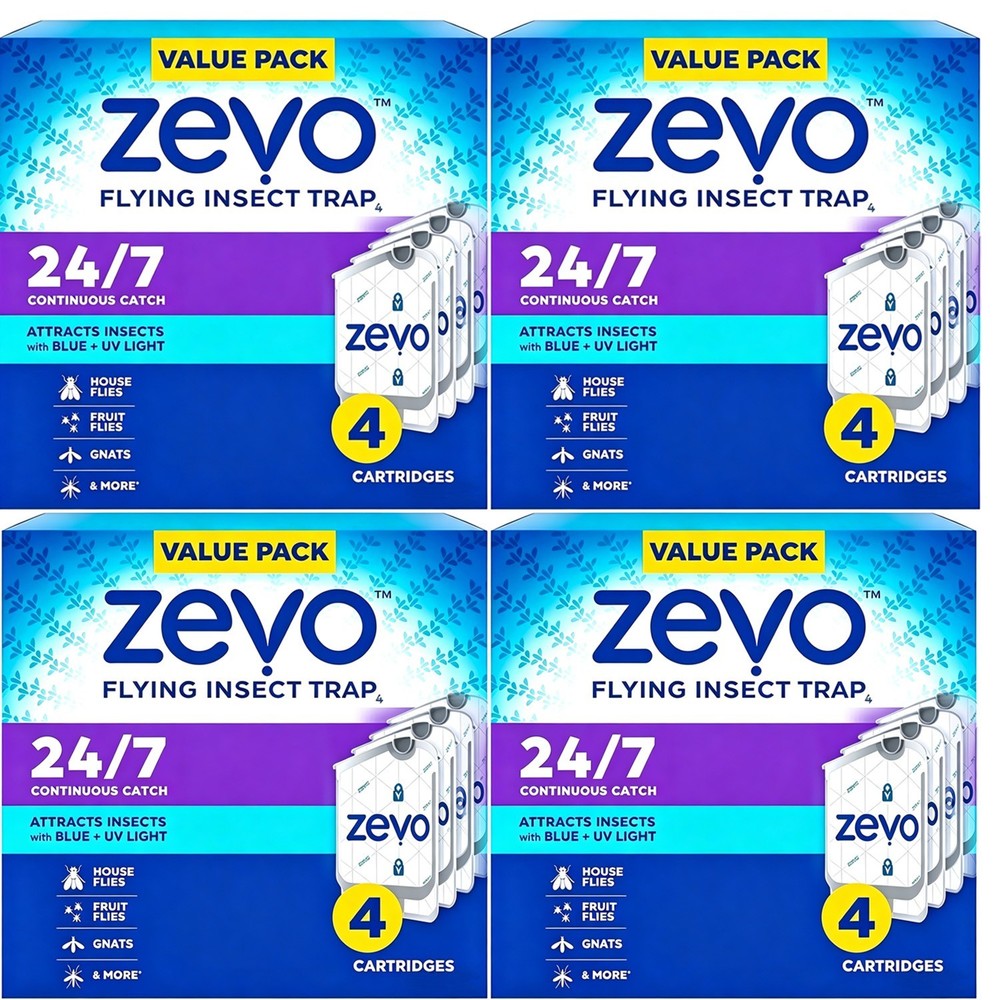 4Pack (16 Refill Cartridges) Zevo Flying Insect Trap Refill Cartridges -