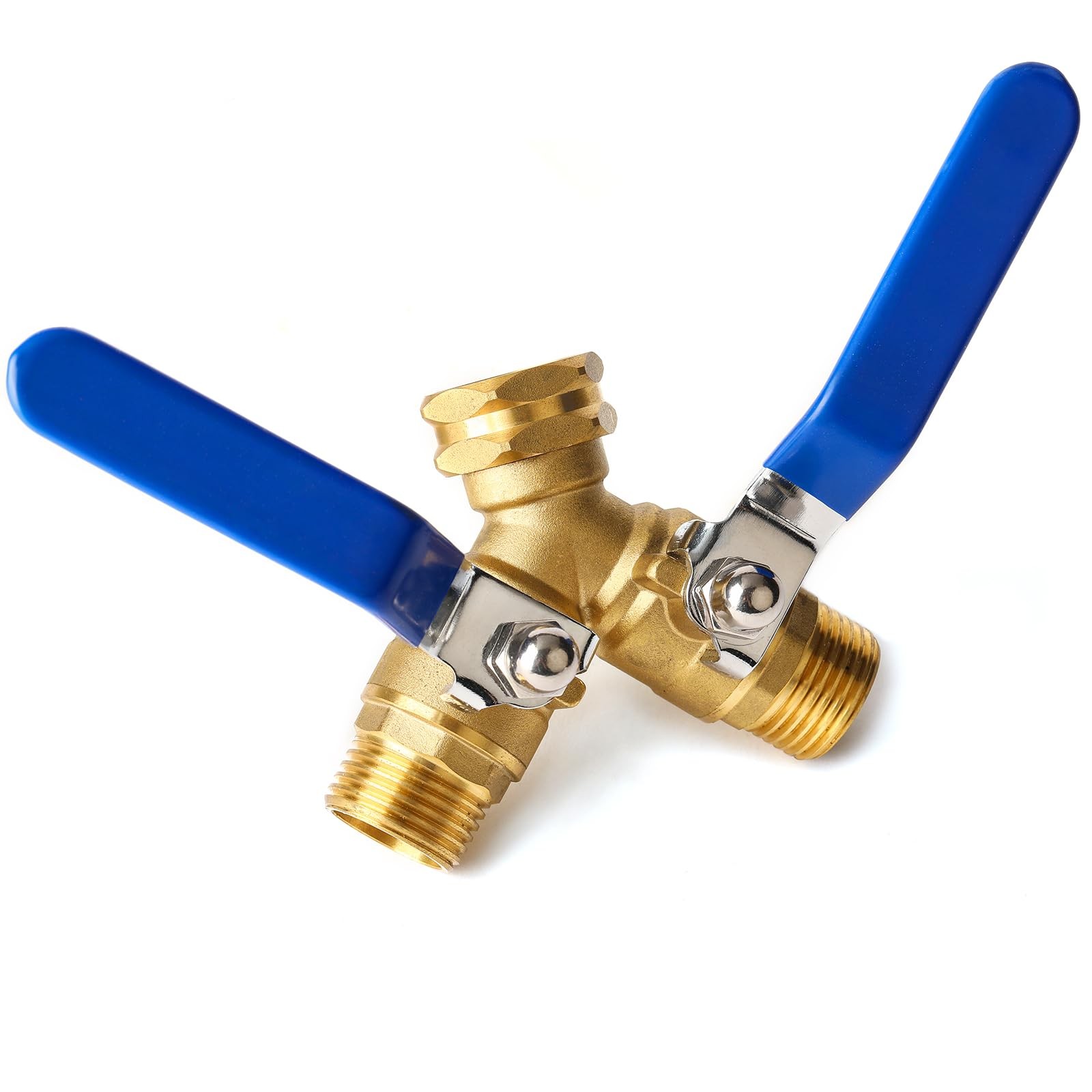 Garden Hose Splitter 2 Way Heavy Duty, Brass Faucet Adapter With Long Handle ... gallery