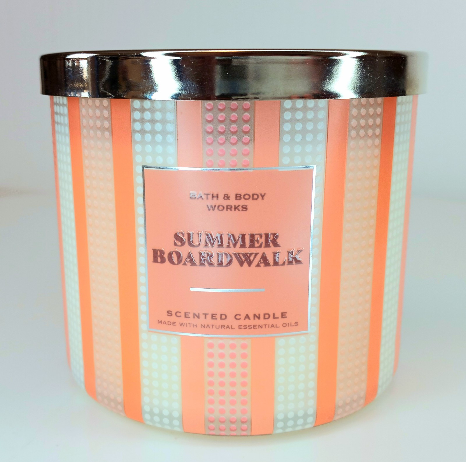 NEW Bath & Body Works SUMMER BOARDWALK Scented 3-Wick Carmel Popcorn Sweet Cream gallery