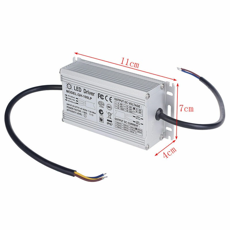 100W Constant Current 3A LED Driver Power Supply AC85-277V Waterproof DC18-34V gallery