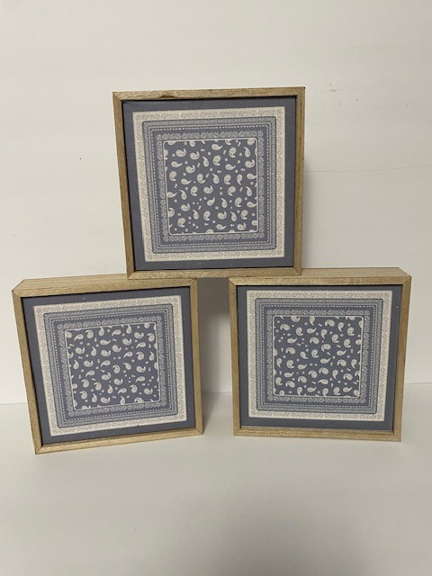 Modern cloth pattern, home decor, wall art framed. 6" X 6" Hang it or stand it. gallery
