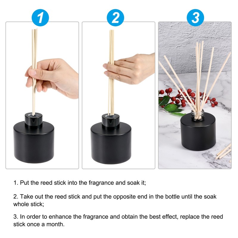 20CM/8" Reed Diffuser Sticks Set, 50 Pack Stick with Decoration Bottle, Black gallery