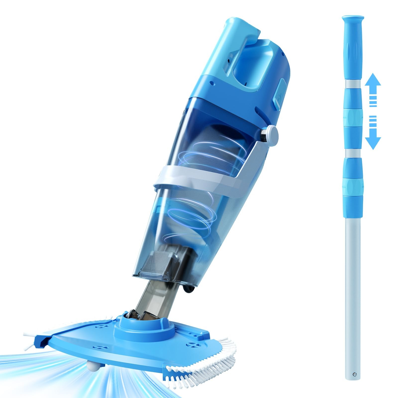 Cordless Pool Vacuum Above & Inground Pools, Powerful 1590 GPH Large, Blue gallery