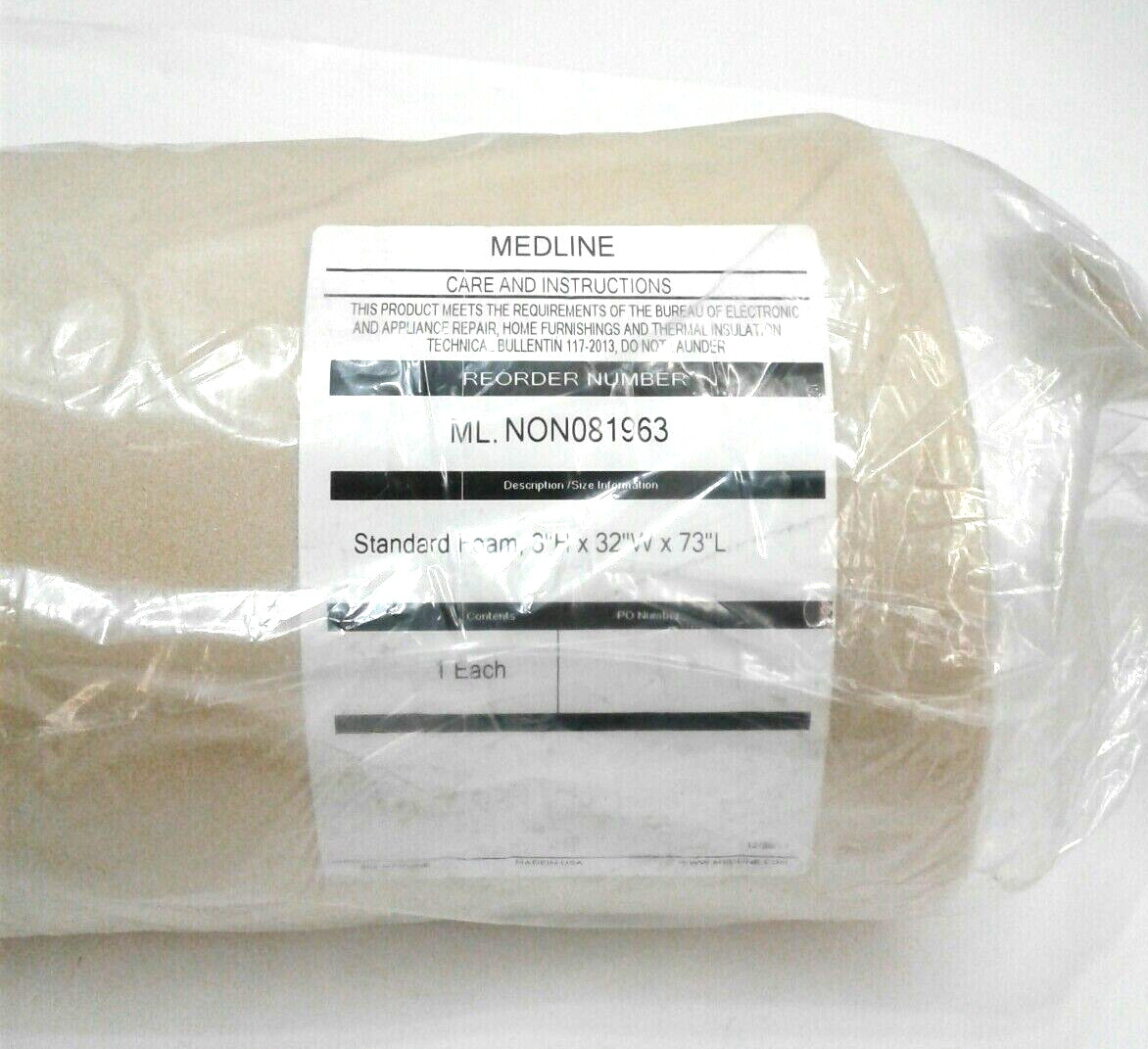 MedLine ML.NON081963 Convoluted Overlay Standard Foam Bed Pad 32" x 73" x 3" gallery
