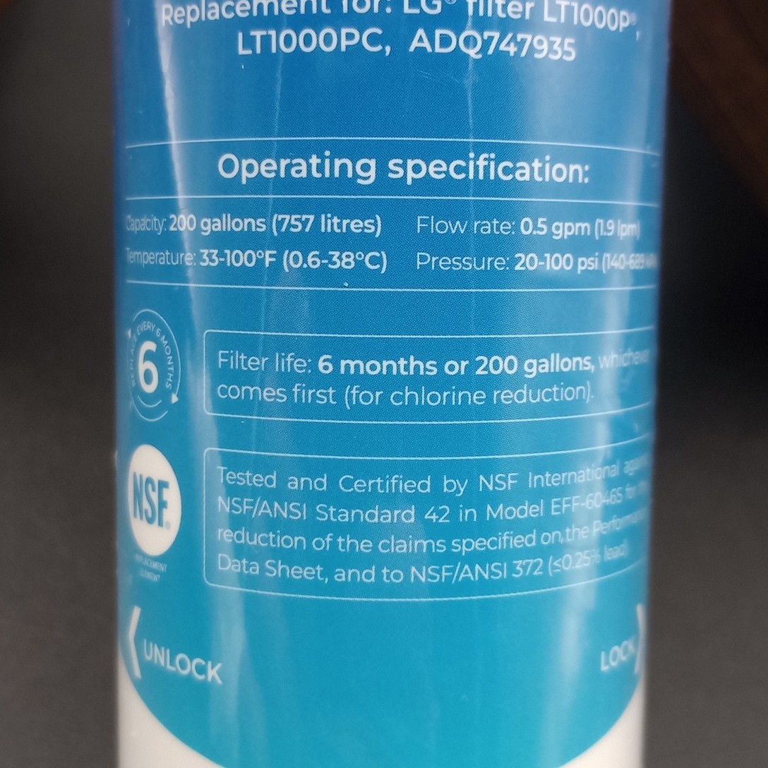Waterdrop WD-F46 Water Filter Replacement For LG Filters LT1000P LT1000PC gallery