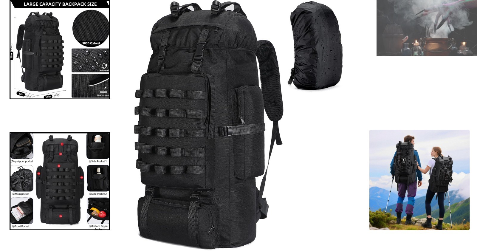 Versatile 70L Camping and Hiking Backpack with Molle System, Adjustable Straps 2