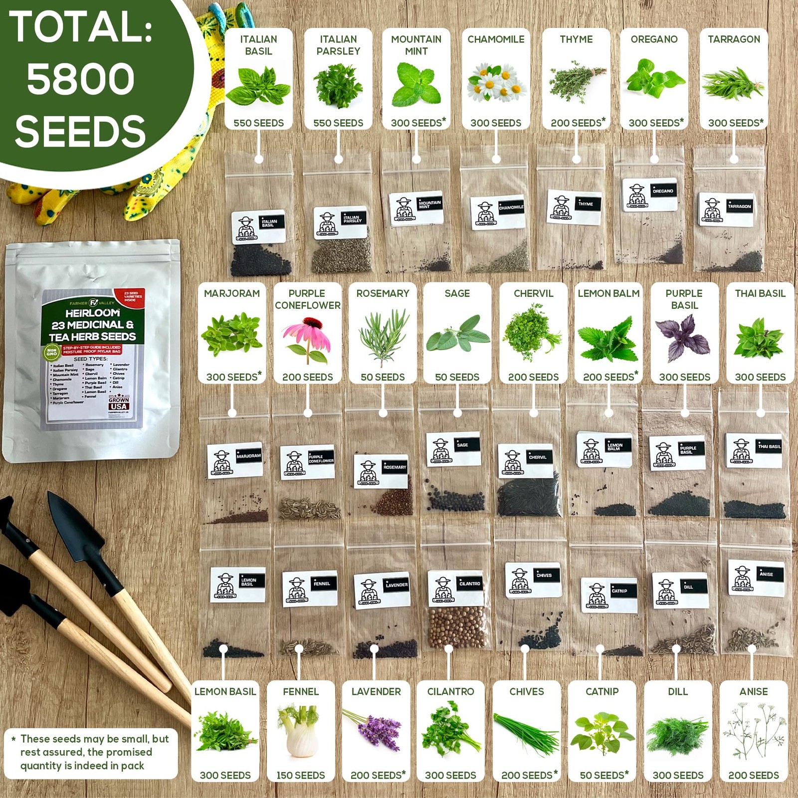 Most Popular Heirloom Non GMO Tea and Herb Seeds for Planting Indoor and Outd... gallery