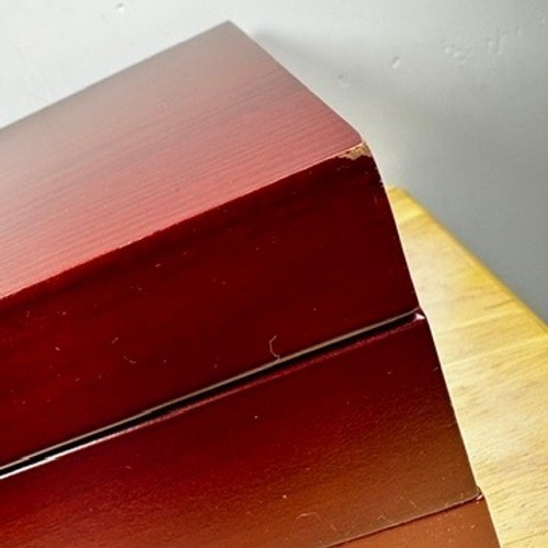 Wallace Silversmiths Single Drawer Mahogany Flatware Chest Hunter Green Lined gallery