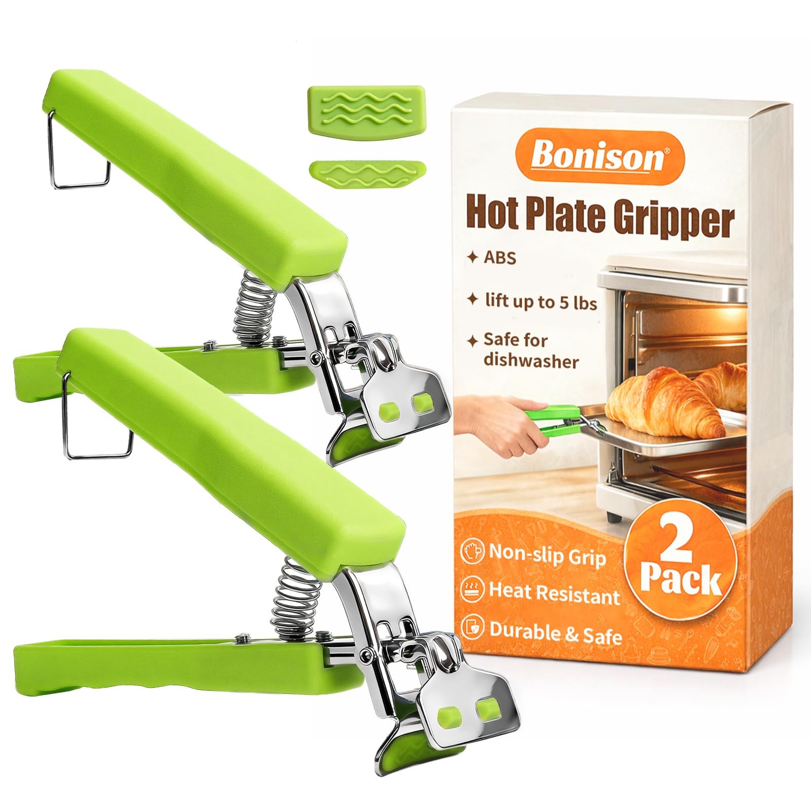 2 Pack Hot Plate Gripper Clips Holder Tongs for Moving Hot Plate Bowls Pizza ... gallery