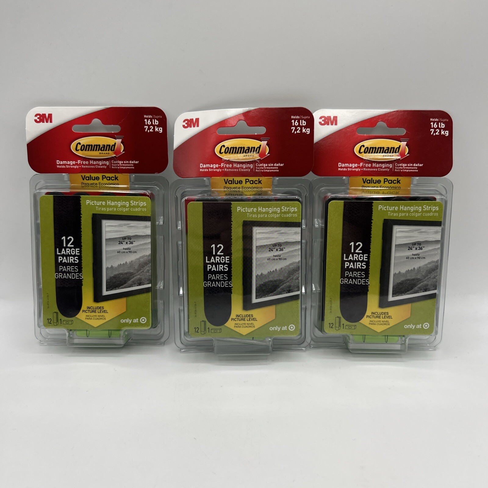 3M Command Strips 12 Large Picture Poster Hanging Black Includes Level 3 Pack gallery