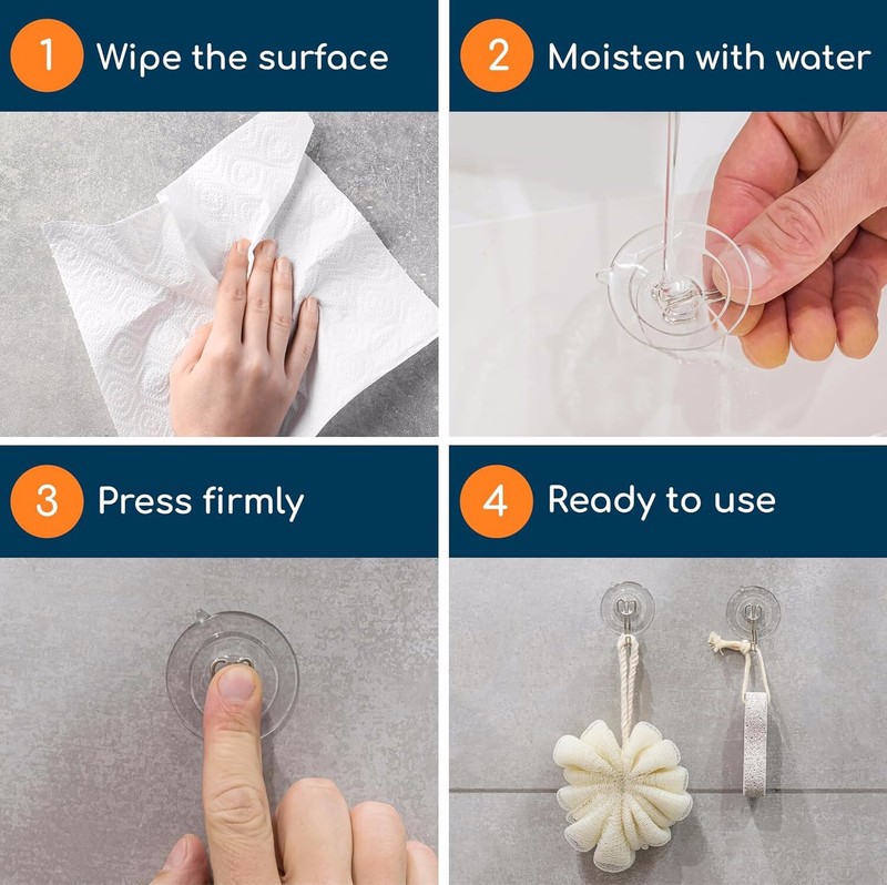 GLUIT Suction Cups Shower, Bath, Window, Wall Heavy Duty Hooks Hold 3lb 14 pack gallery