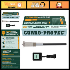 Corro-Protec Powered Anode Rod for Water Heater, Titanium, Stops Corrosion