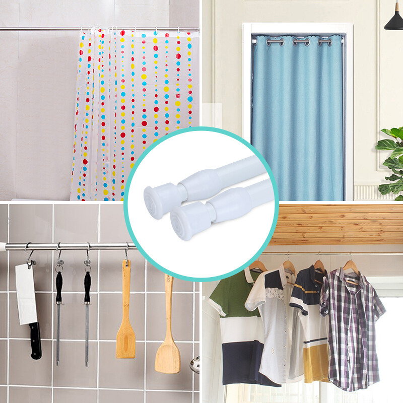 Adjustable Length Spring Loaded Tension Curtain Rod for Window Kitchen, Bathroom gallery