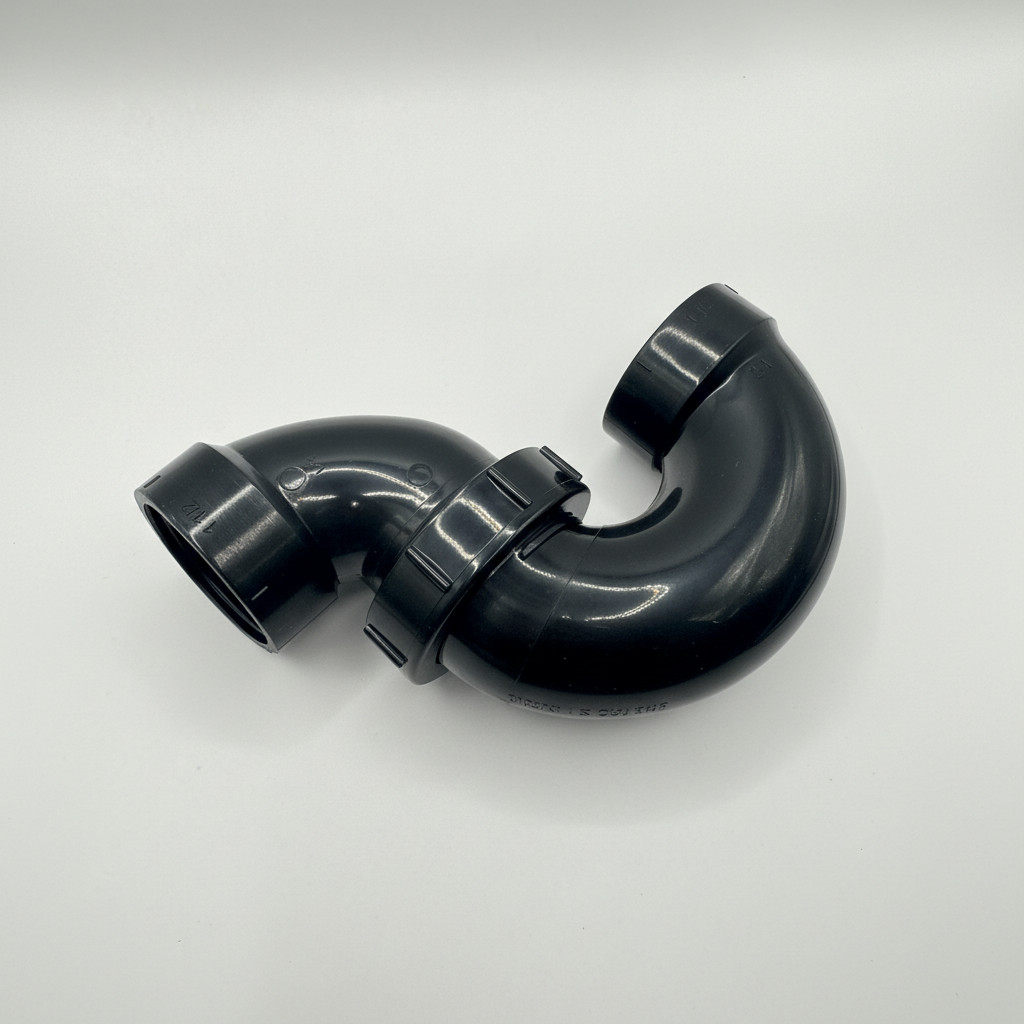 ABS DWV P-Trap with Union-Drain Waste Vent Plumbing Trap–Available in 1-1/2"，2" gallery