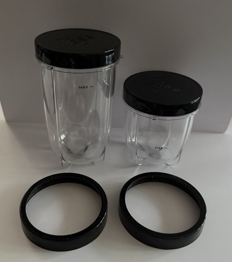 Replacement Magic Bullet Blender MBR 1101 2/ Cups With Storage Lids New Open Box