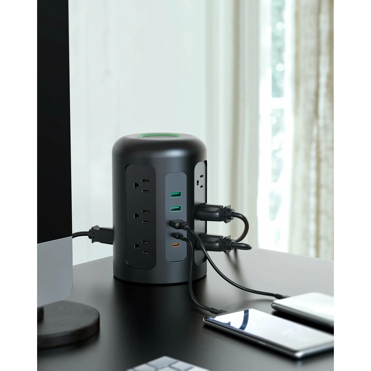Power Strip Tower, 12 Outlets, 30W 3 USB & 2 USB-C ports, power up to 17 devices gallery