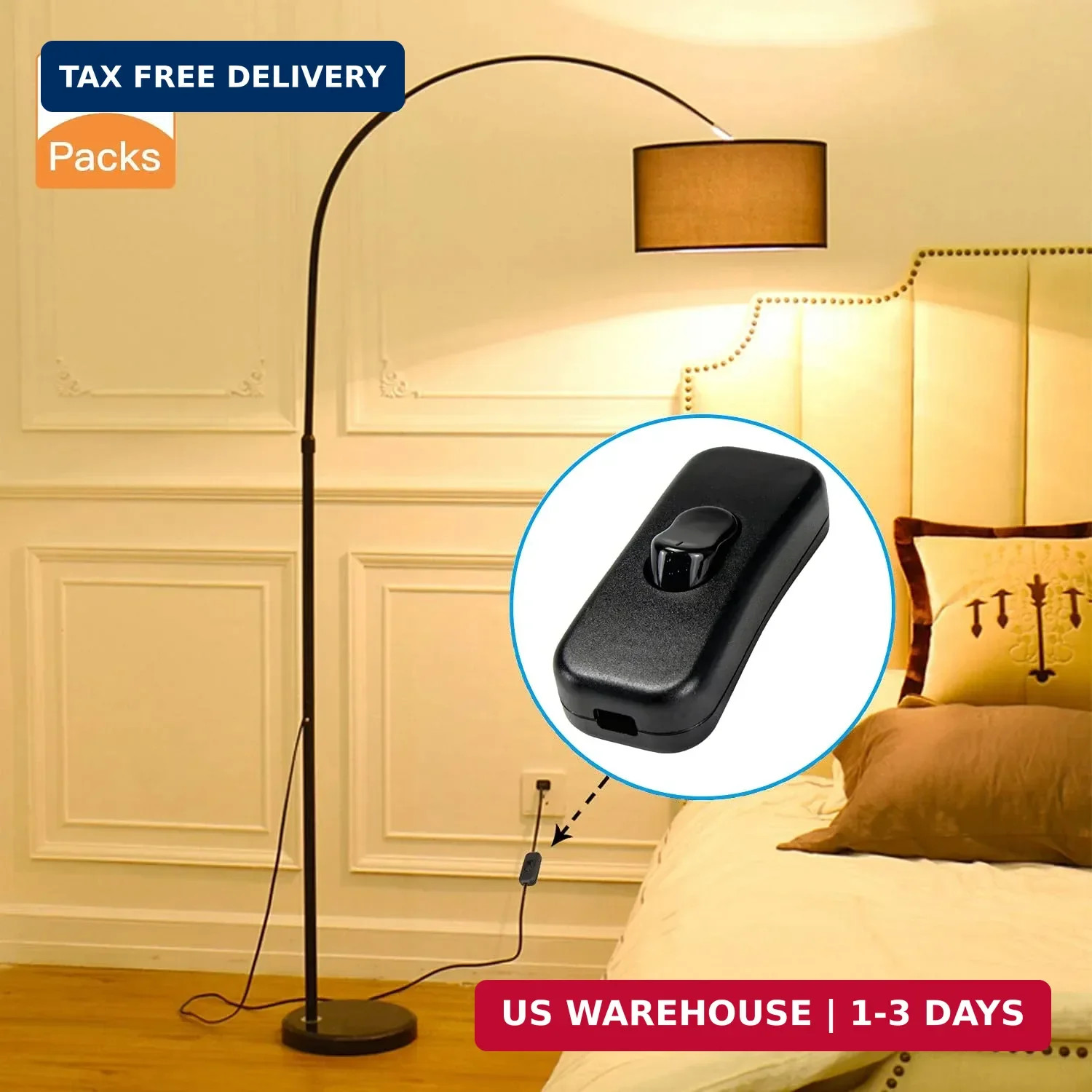 2Pack Inline Cord Switch, On/Off Lamp Control Appliance Switch for Bedroom Table gallery
