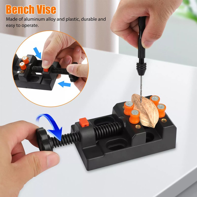 60X Mini Micro Hand Drill Bits Set Small Manual Keyless Chuck Pin Vise Rotary gallery