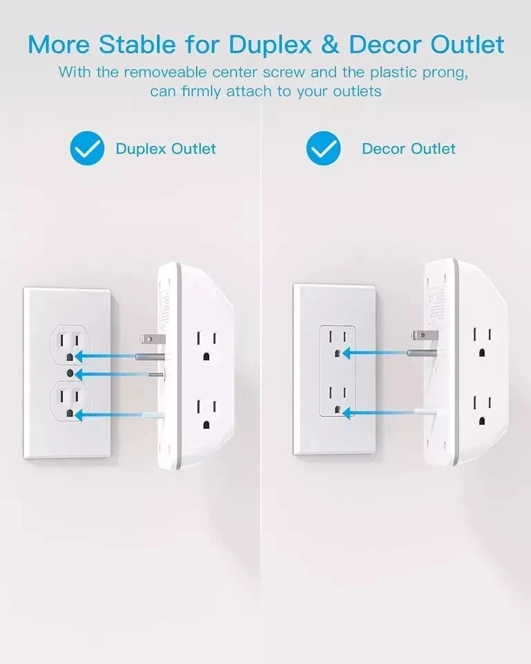 Outlet Extender with Night Light, Multi Plug Outlet, USB Wall Charger Surge Prot gallery