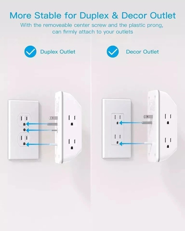 Outlet Extender with Night Light, Multi Plug Outlet, USB Wall Charger Surge Prot gallery