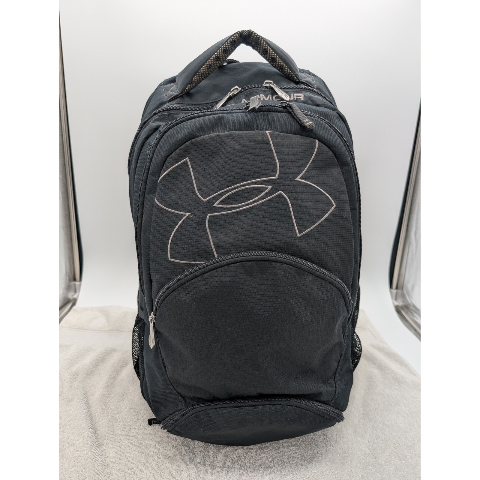 Under Armour Storm Backpack Black Red Interior Multi Compartment Flawed