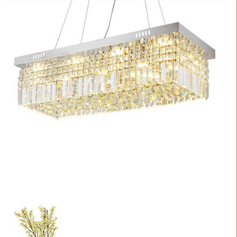 Crystal Chandelier Rain Drop Ceiling Light Rectangle Pendant Lamp 60cm/80cm gallery