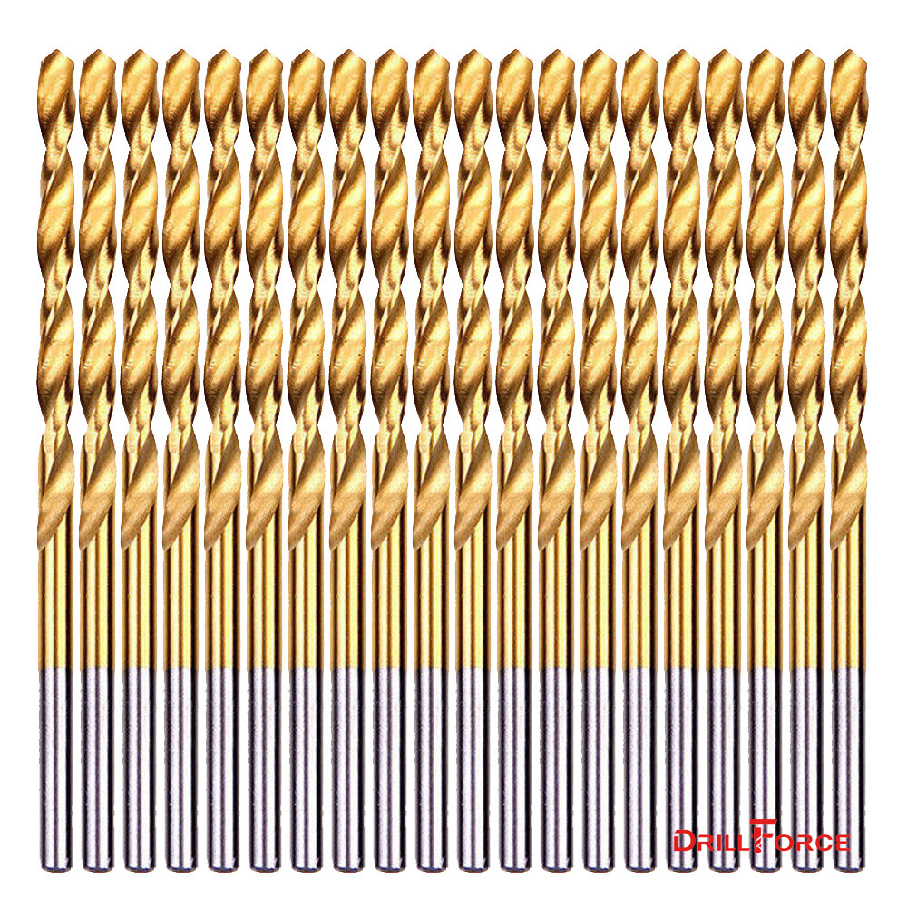 20-piece 7/32" Round Shank HSS Titanium Coated Twist Drill Bits for Metal gallery