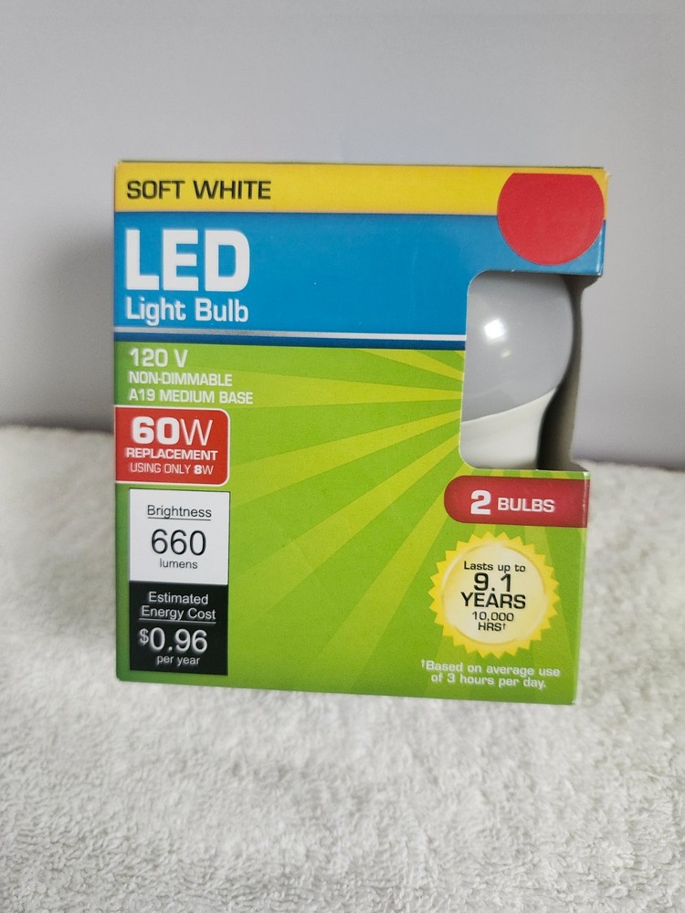 Soft White LED 2-Pack Light Bulbs - BRAND NEW - Various Watts - FREE SHIPPING!!