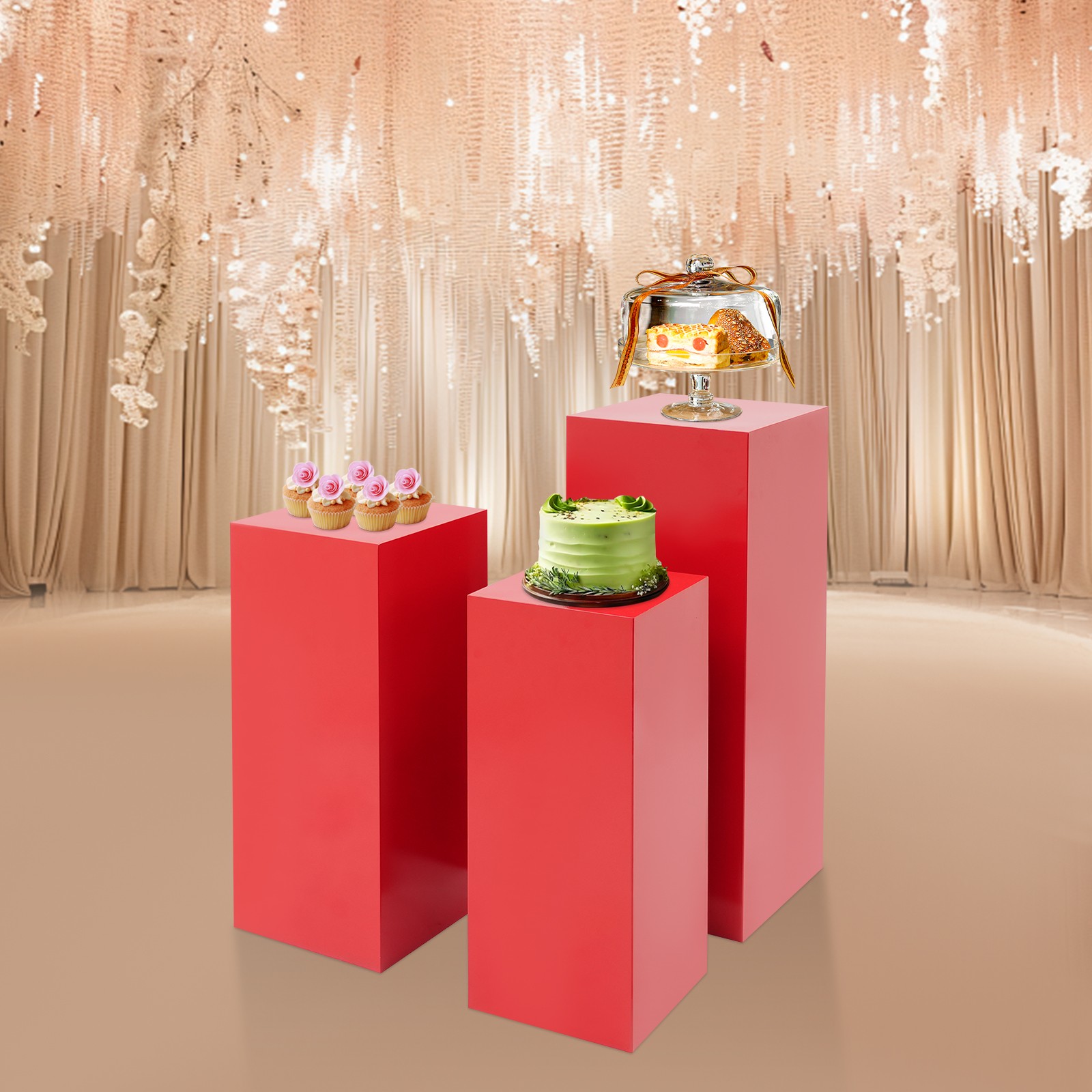 3 PCS Display Pedestal Stand Metal Display Stands Wedding Display Pillars gallery