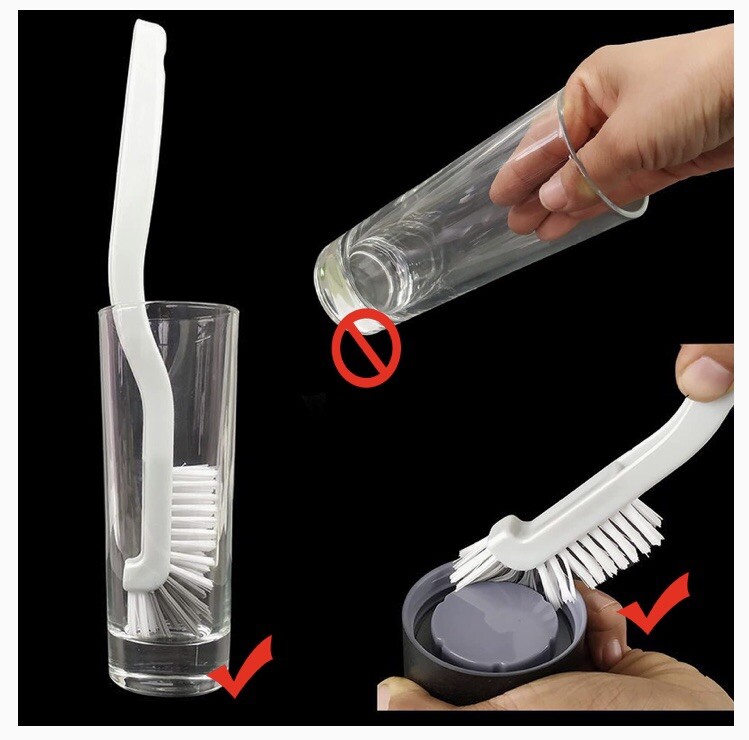 🌟2-Pack Kitchen Scrub Brush Set For Bottles, Dishes, Window, Grout Edges Corner gallery