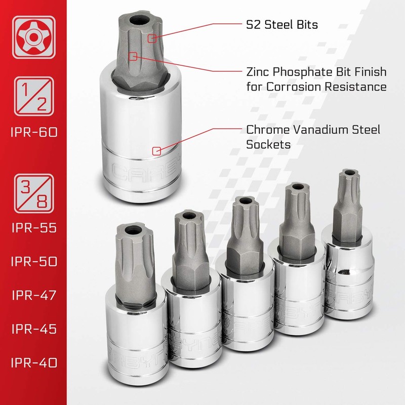 13Piece TamperProof Torx Plus Bit Socket Set, 5 Lobe Security, TPR8/IPR8 to T... gallery