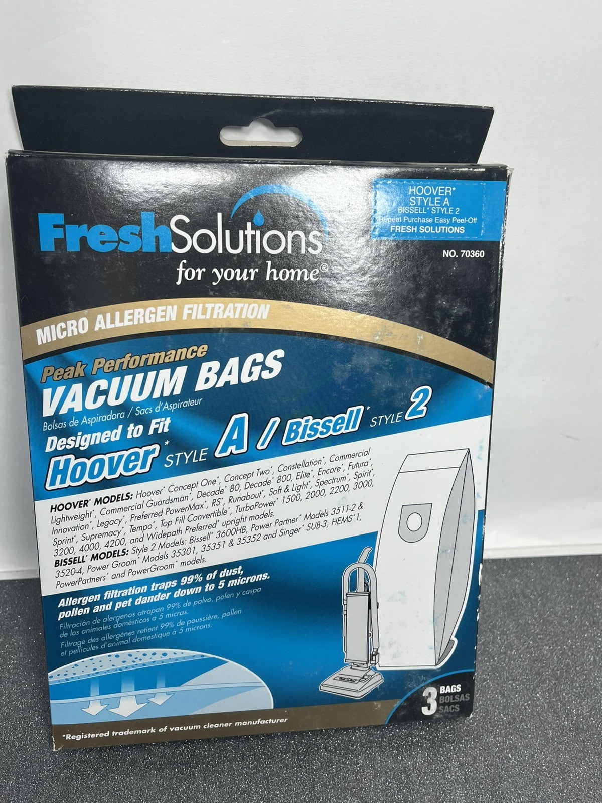 Vacuum Bags Fresh Solutions HOOVER Style A or BISSELL Style 2 Vacuum Bags 3-Pk gallery
