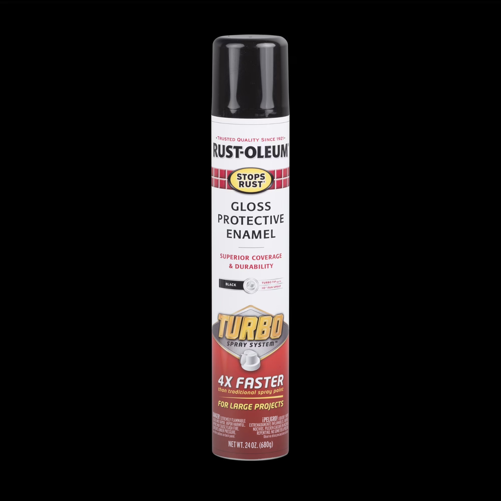 Rust-Oleum Stops Rust Turbo Spray Paint, Gloss Black, 24 oz Can gallery