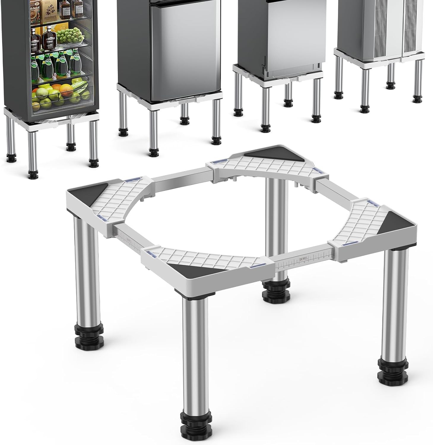Adjustable Mini Fridge Stand 13"-14.2" with Anti-Vibration Feet, 660Lb Capacity gallery