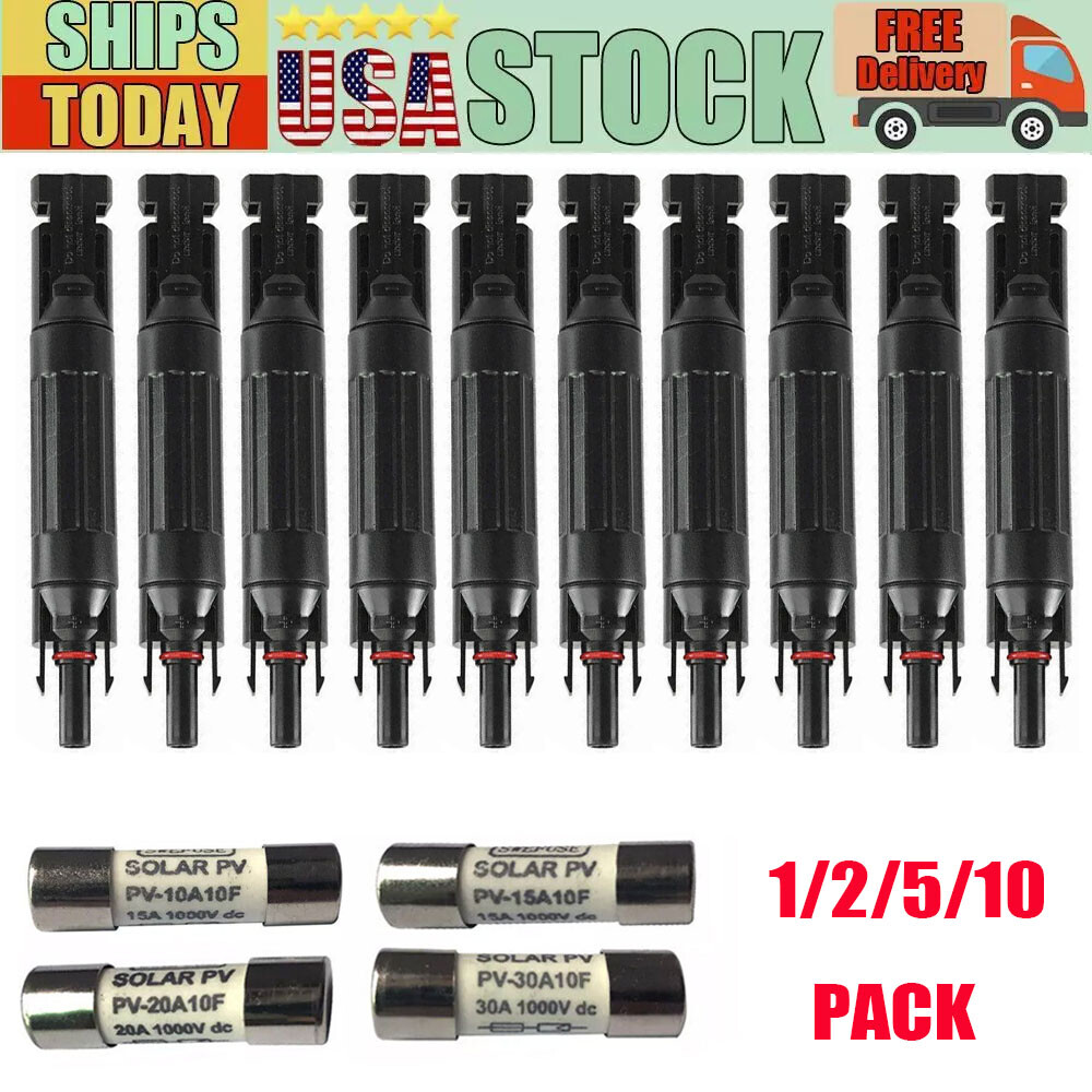 1/2/510Pcs- Panel In-Line Fuse Holder + Fuse 10A 15A 20A 30A Cable PV Connector gallery