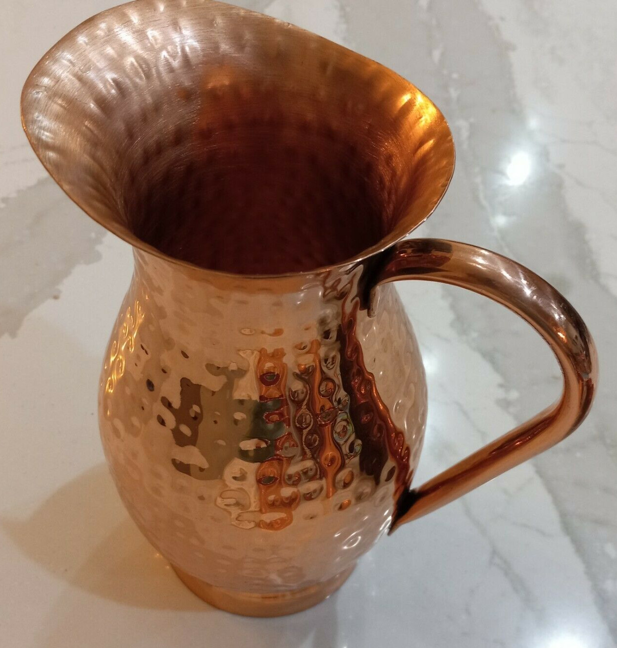 Pure Copper Hammered Pitcher 2 Tumblers, 2 Moscow Mules & 2 Antique Style Cans gallery