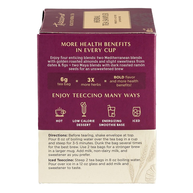 Herbal Tea Sampler Assortment - 12 Tea Bags - Maca Chocolaté, French Roast, H... gallery