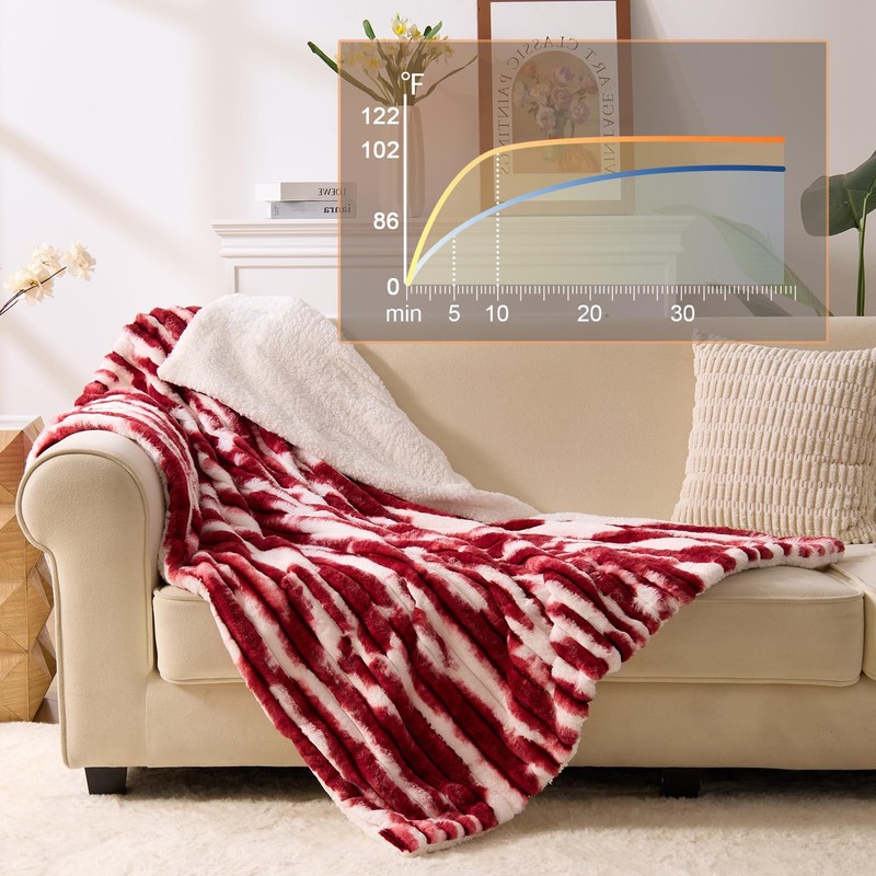 Easthome Heated Blanket Throw 50x60 Fast Heating Bed Electric Blanket 6 Levels A gallery