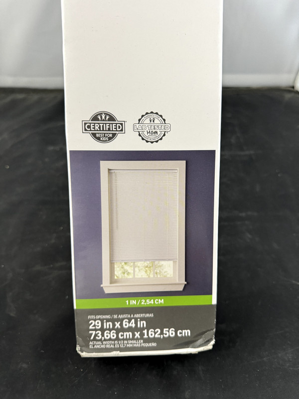 Project Source 1-in Slat Width 29-in x 64-in Cordless White Vinyl Room Darkening gallery