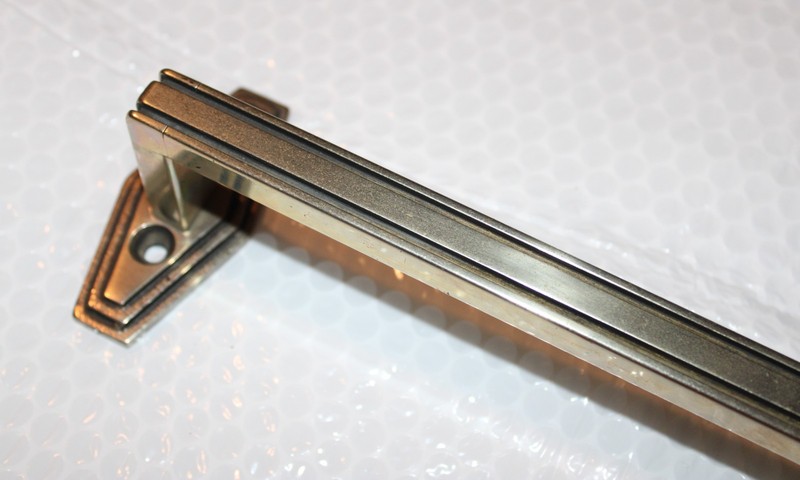 Antique Towel Bar 1920's Solid White Brass / Nickel Silver 27 5/8 Inch 3 lb 9 oz gallery