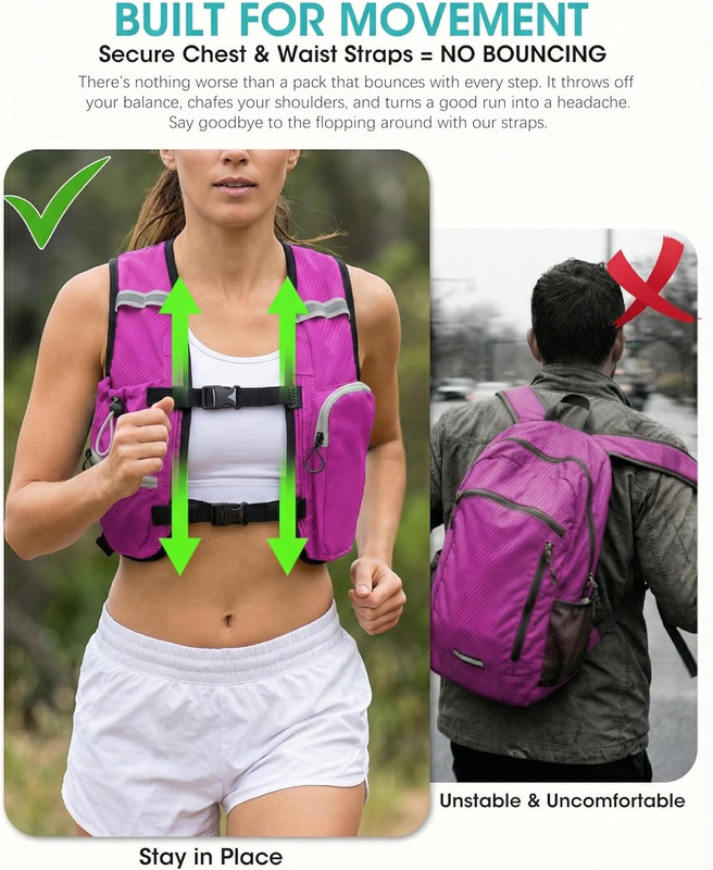 Foldable Small Hiking Backpack with 3 Strap Pockets – Lightweight 300D Spill-Pro 3