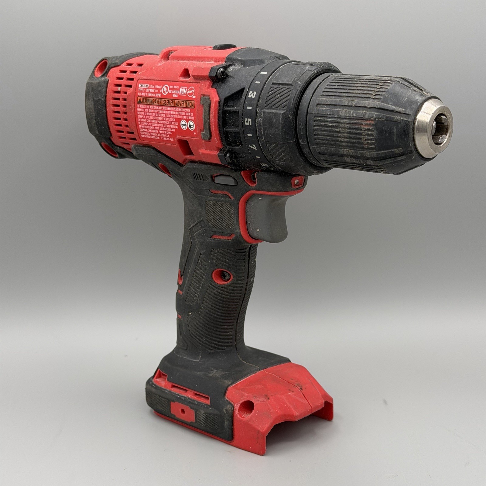 Craftsman CMCD700 (Type 3) 20V 1/2 inch 13mm Drill Driver TOOL ONLY Tested Works gallery