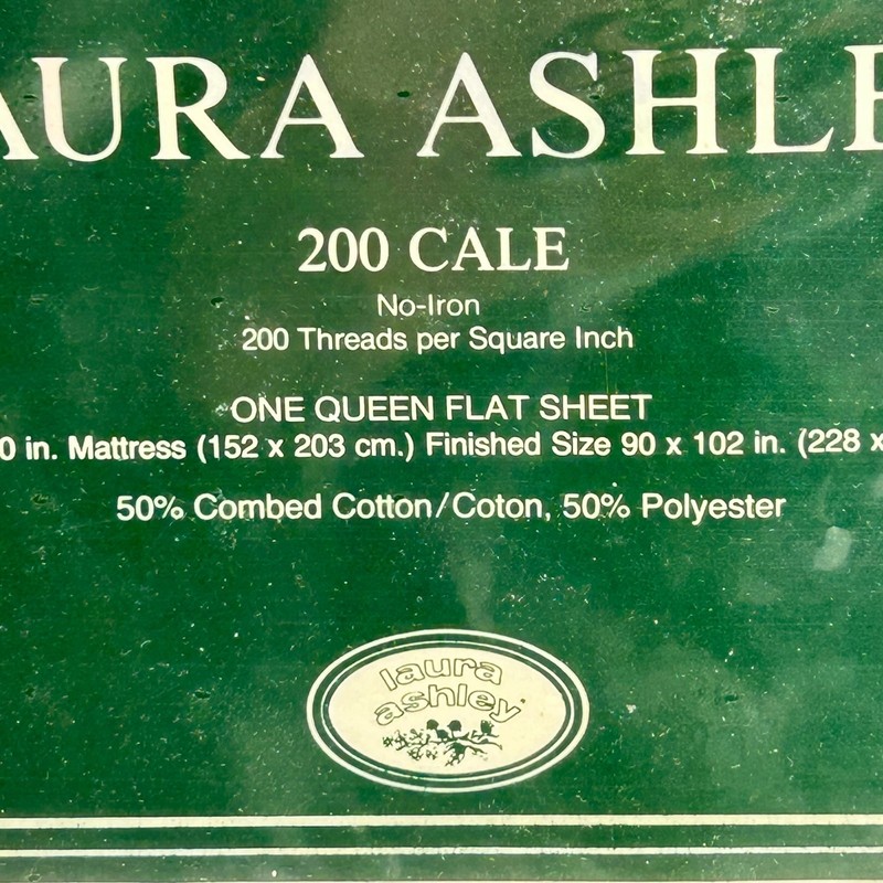 Laura Ashley Single Queen Size Flat Bed Sheet Quilted Floral 60 x 80 Vintage gallery