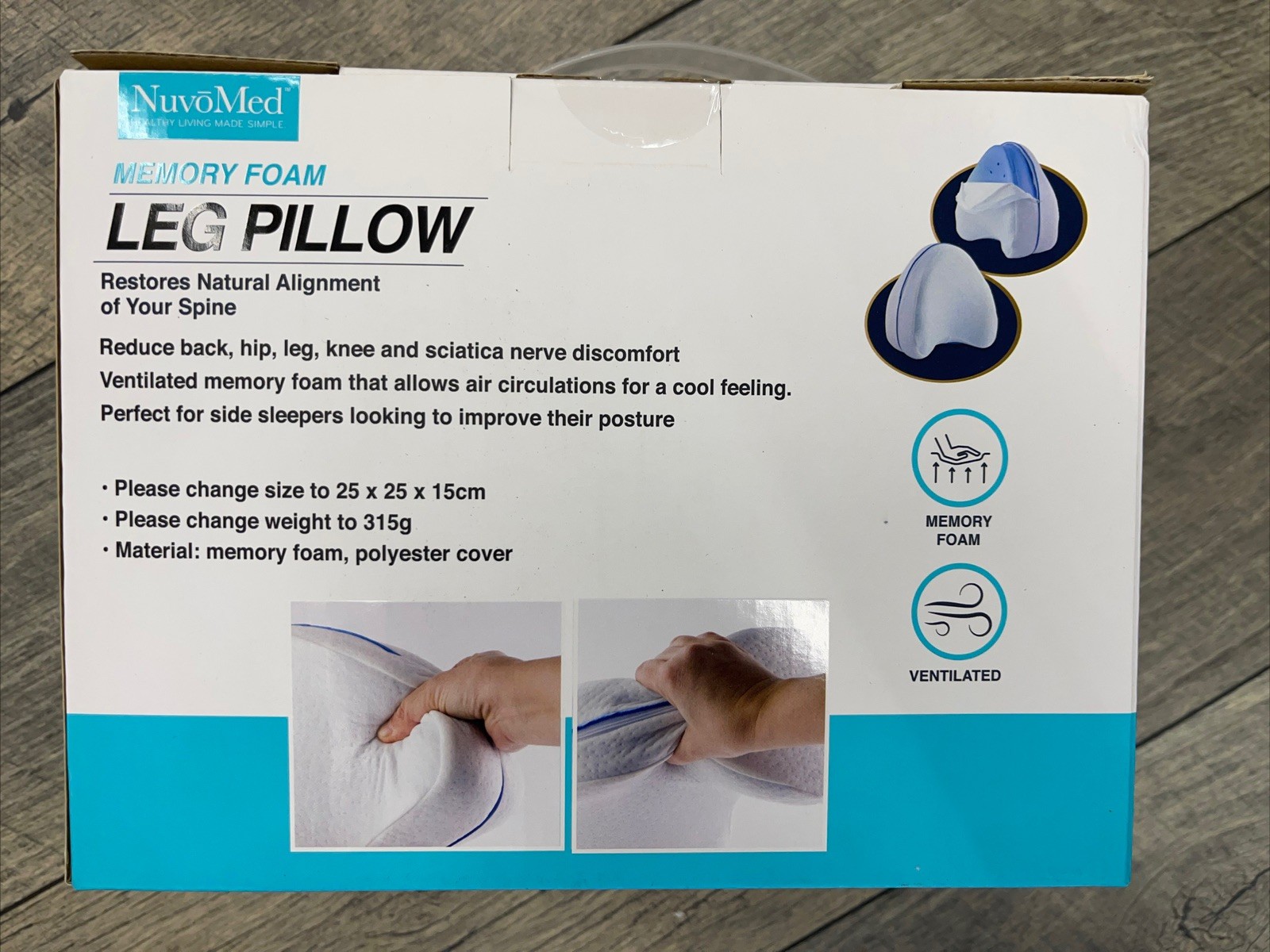 Memory Foam Leg Pillow Knee Support for Side Sleepers Back & Hip Pain gallery