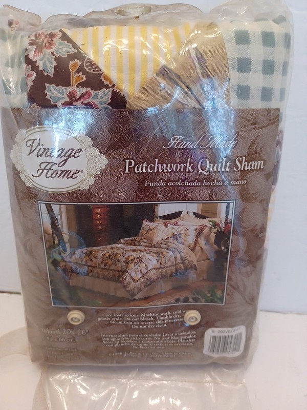 Patchwork Quilt Pillow Sham Standard 20" X 26" Multi-Color NEW 1-ONLY NEW gallery