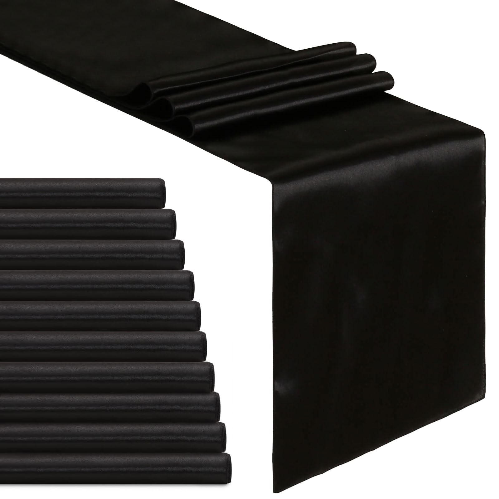 Black Satin Table Runners 10 Packs 12x108 inch for Baby Shower Wedding gallery