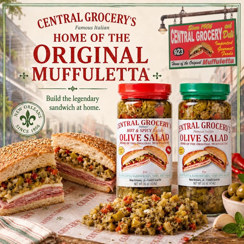Central Grocery Olive Salad - 16 oz Combo - Hot 1 Pound (Pack of 2 - Combo) gallery