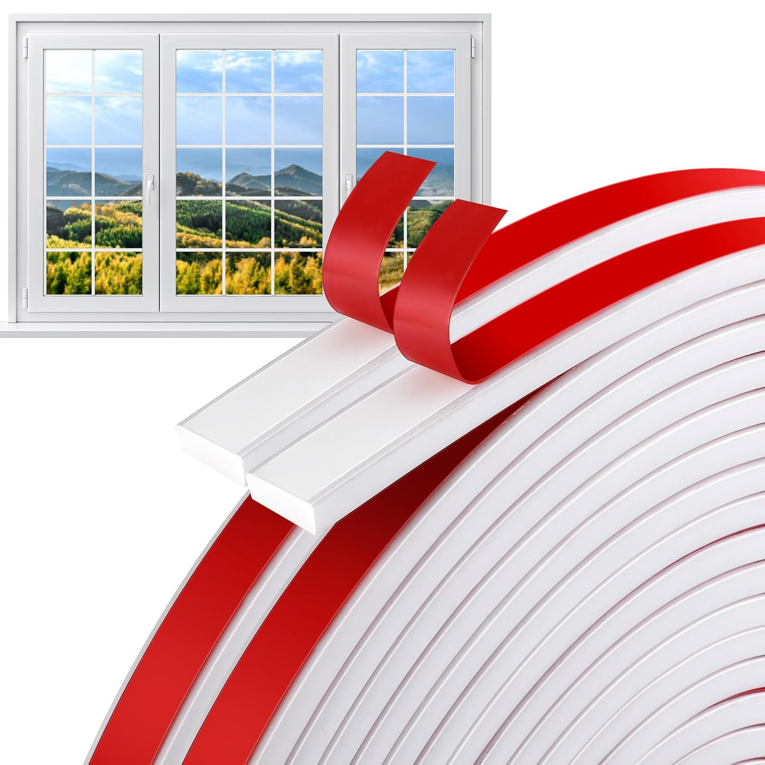 DECOHS 66 Ft Window Grille Inserts Grid Kit- TPE Self-Adhesive Peel and Stick Tr gallery